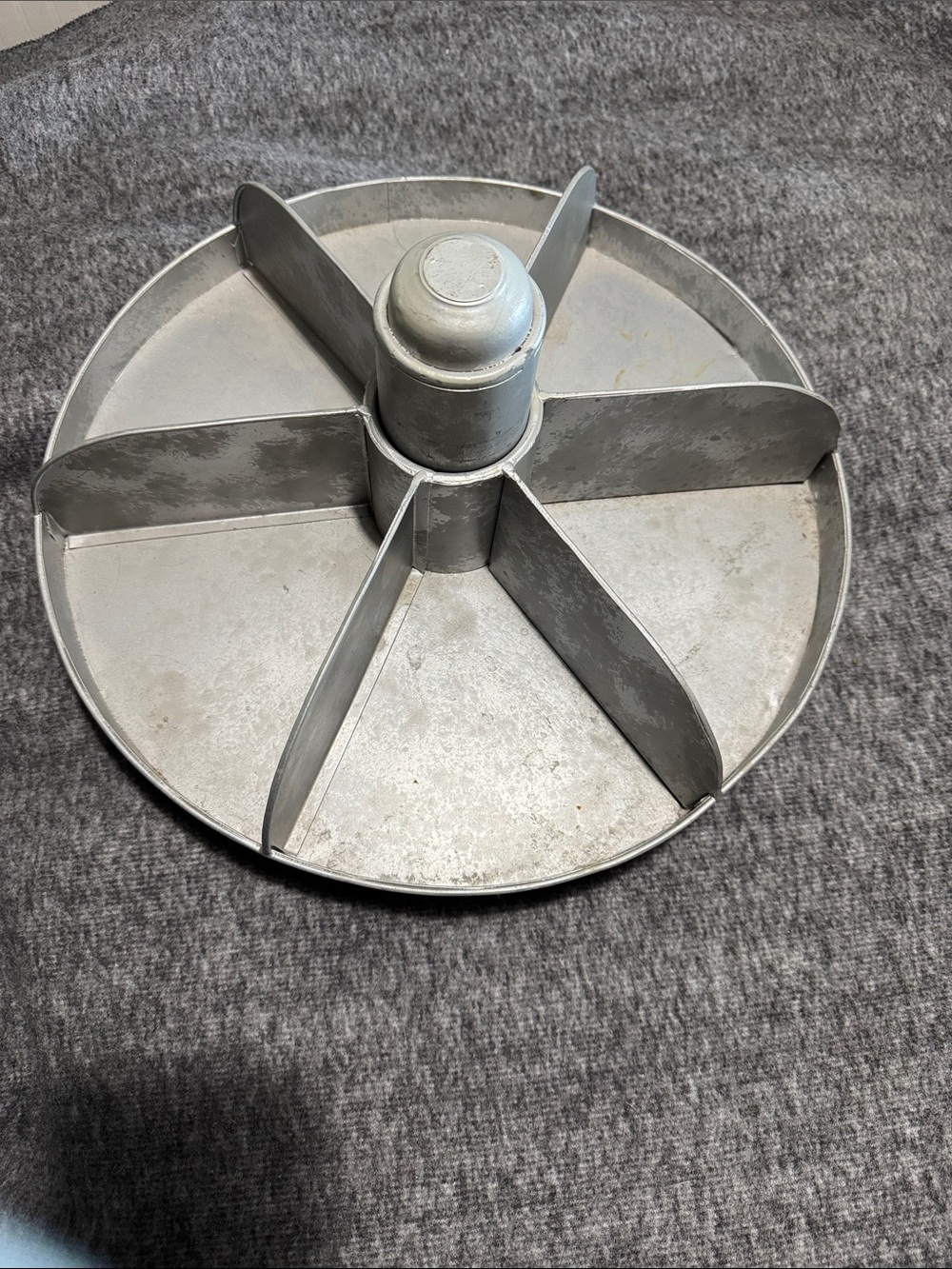 Vintage Aluminum 6-Compartment Rotating Serving Divider‎ Lazy Susan
